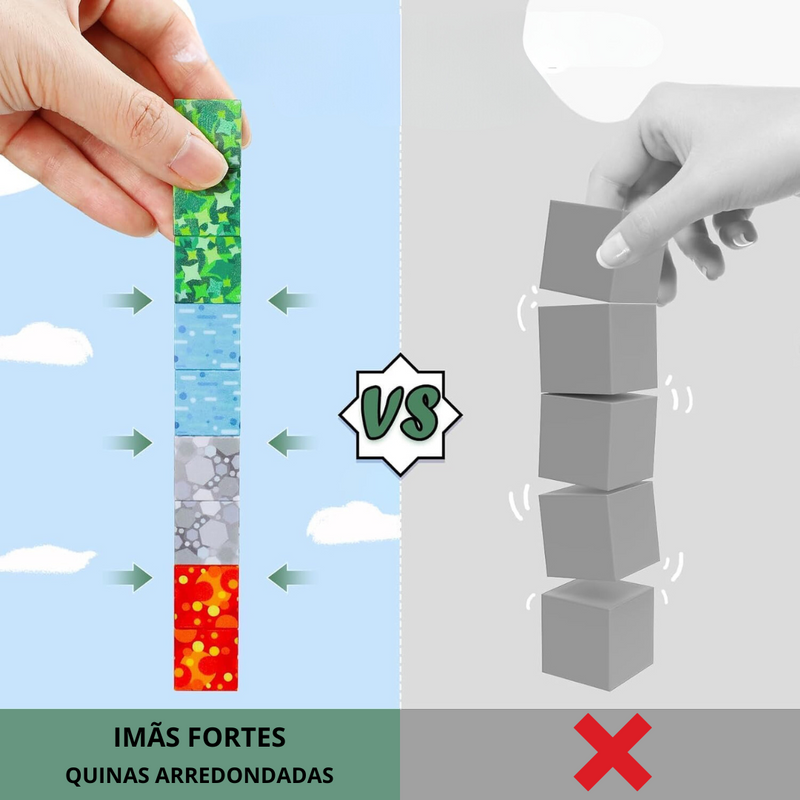 Portal do Nether Minecraft - Blocos Magnéticos (+5 Bonecos Grátis)