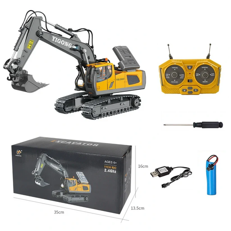 Escavadeira De Controle Remoto - (FRETE GRÁTIS + 1 BATERIA EXTRA BRINDE)